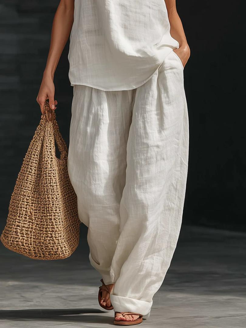 Zoë | Sleeveless Set with Wide Leg Pants
