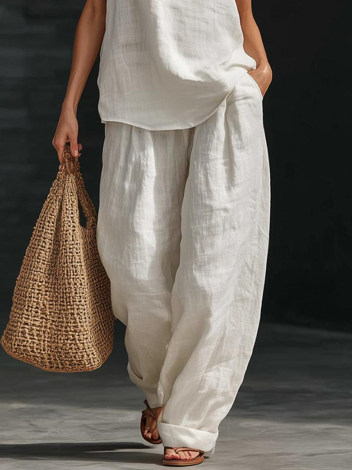 Zoë | Sleeveless Set with Wide Leg Pants