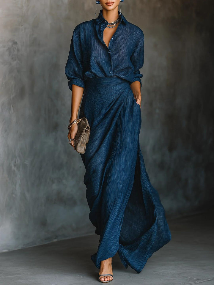 Ines | Elegant Shirt and Maxi Skirt Set