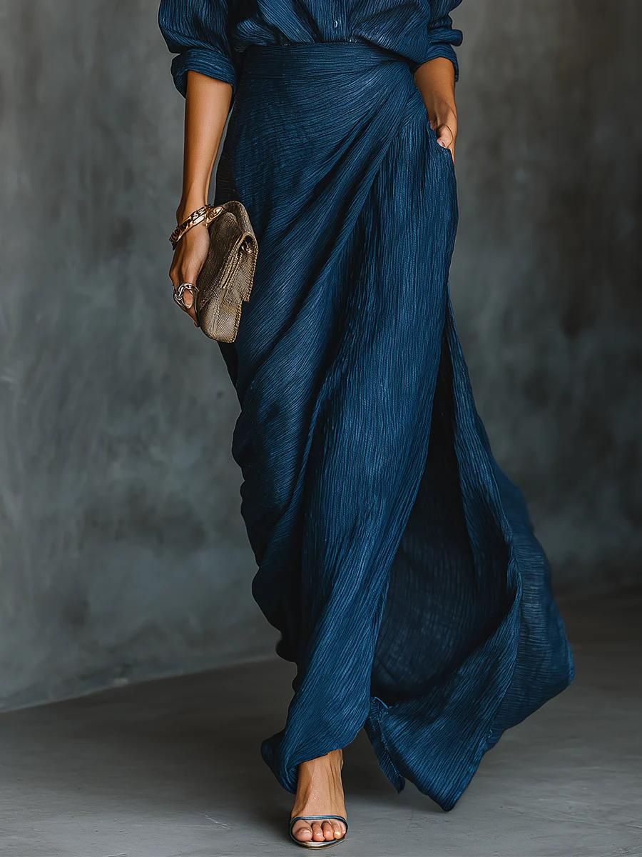 Ines | Elegant Shirt and Maxi Skirt Set