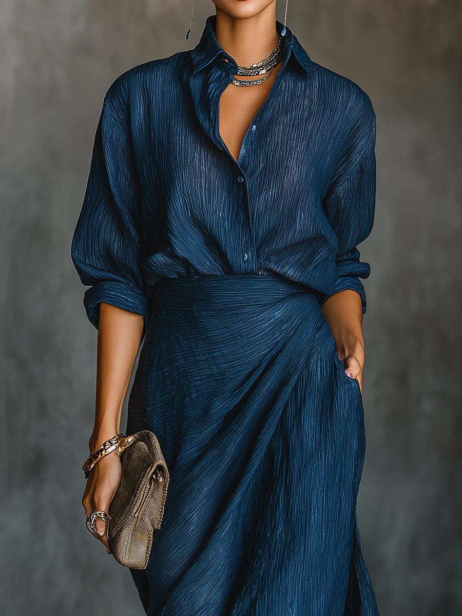 Ines | Elegant Shirt and Maxi Skirt Set