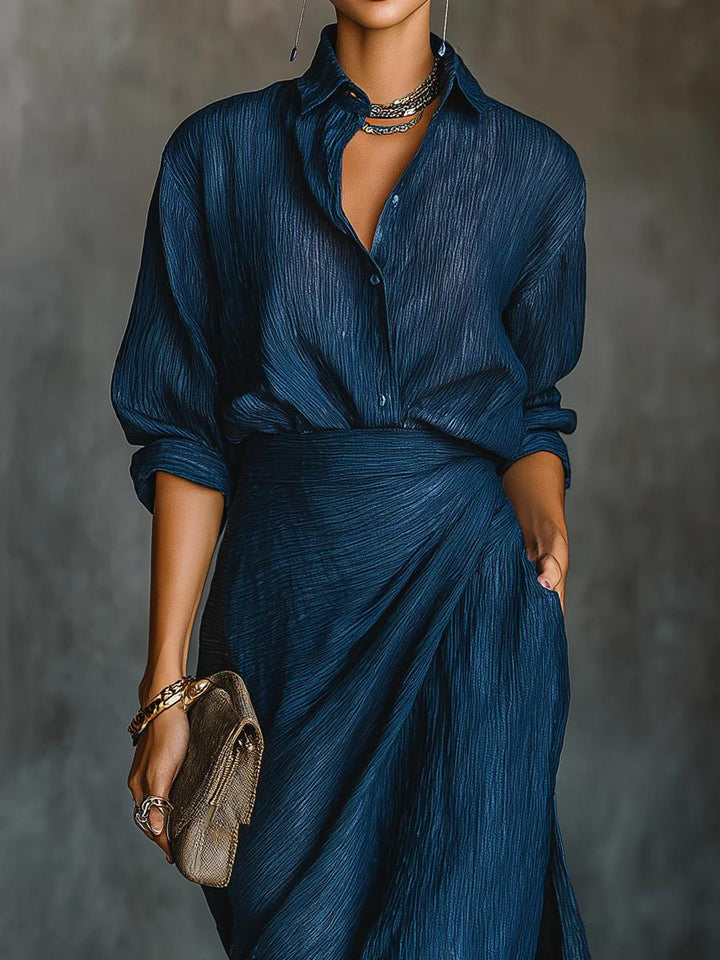 Ines | Elegant Shirt and Maxi Skirt Set