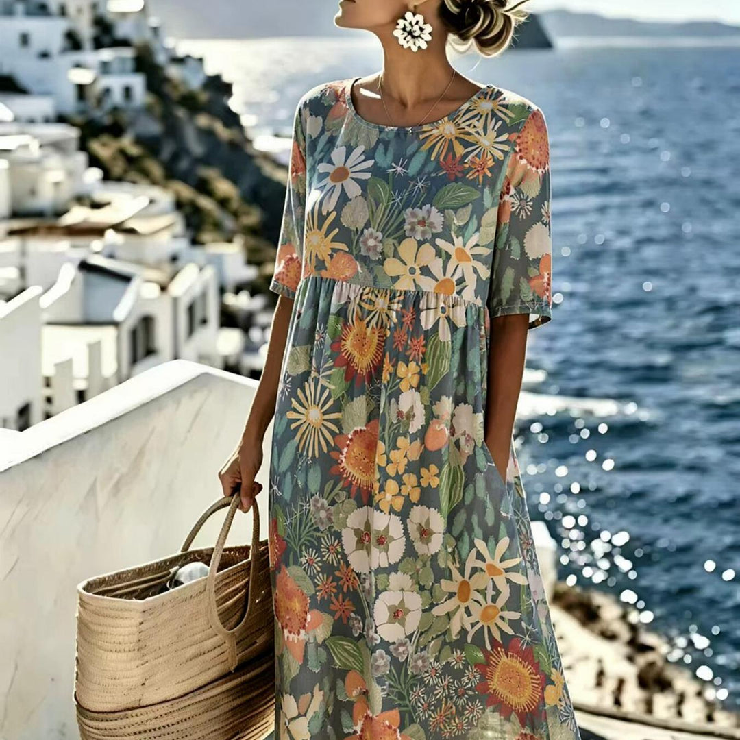 Daisy | Floral Empire Waist Midi Dress