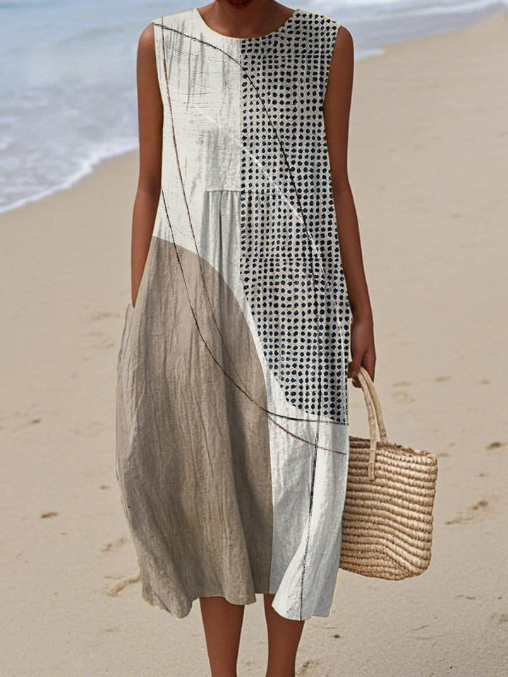 Rosenda | Summer Dress with Abstract Geometric Print