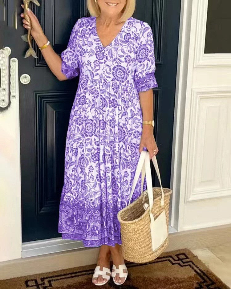 Petra | Botanical Tiered Maxi Dress