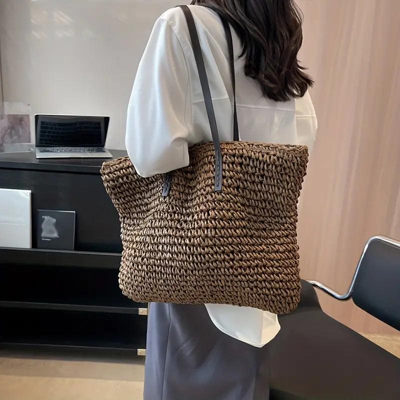 Alessia | Straw Beach Tote Bag