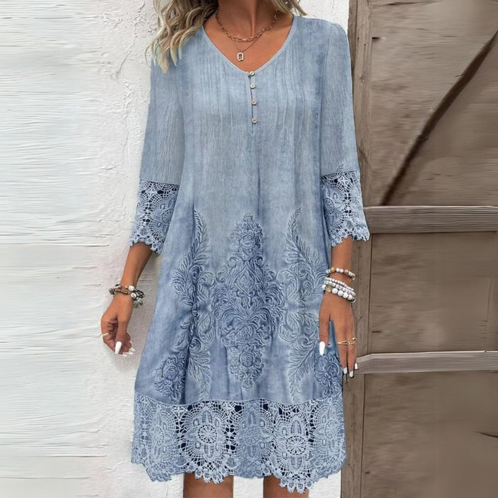 Quinn | V-Neck Embroidered Midi