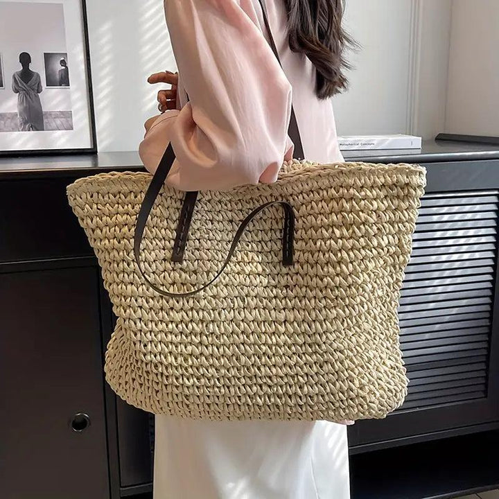 Alessia | Straw Beach Tote Bag