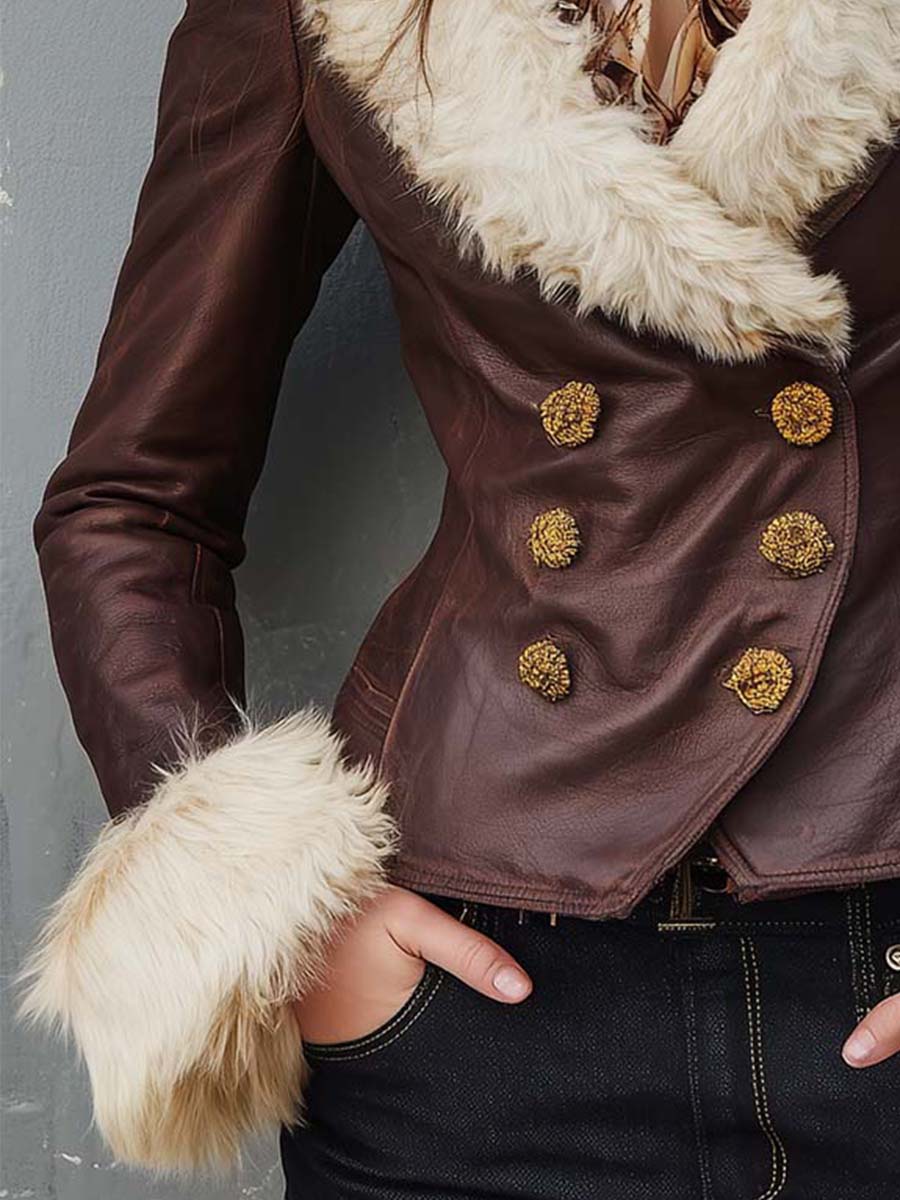 Arabella | Women's Fur-Trimmed Leather Jacket