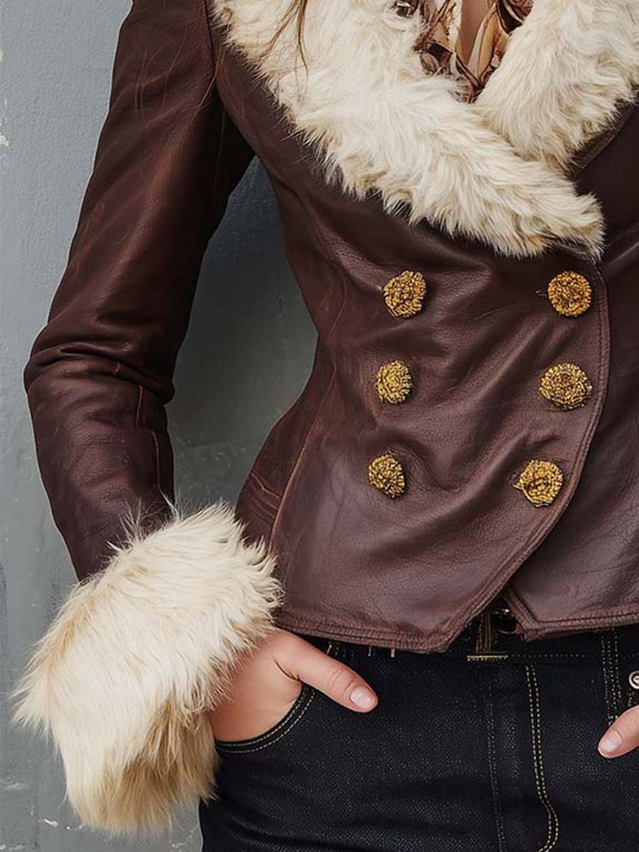 Arabella | Women's Fur-Trimmed Leather Jacket