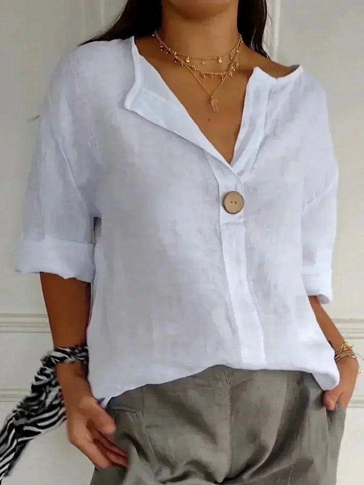 Eliana | Linen V-Neck Blouse