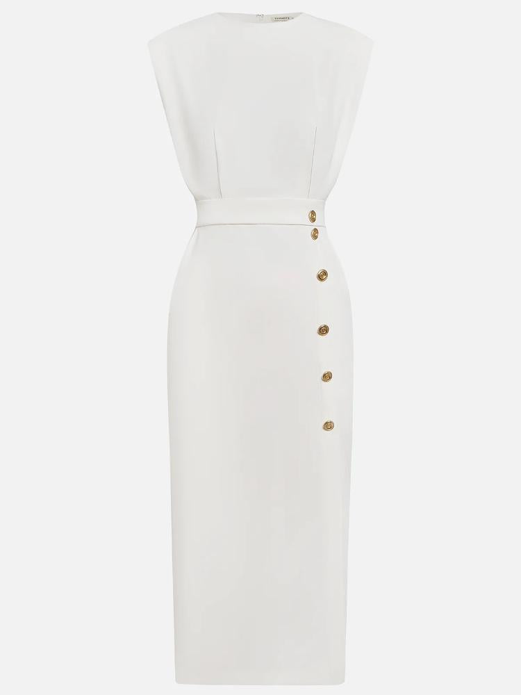 Nina | Sleeveless Side Button Midi