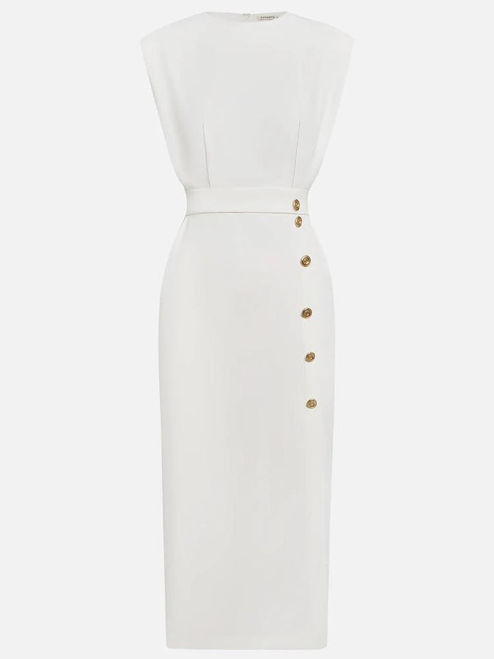 Nina | Sleeveless Side Button Midi
