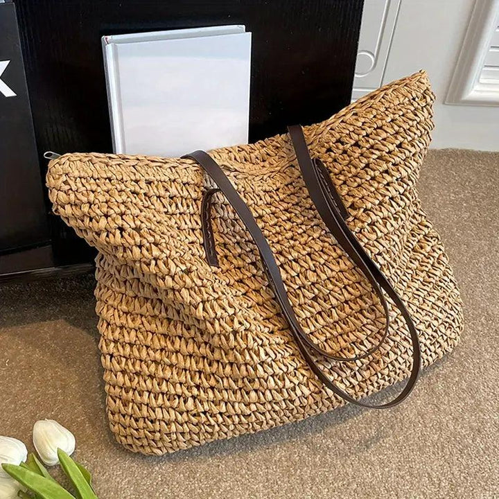 Alessia | Straw Beach Tote Bag