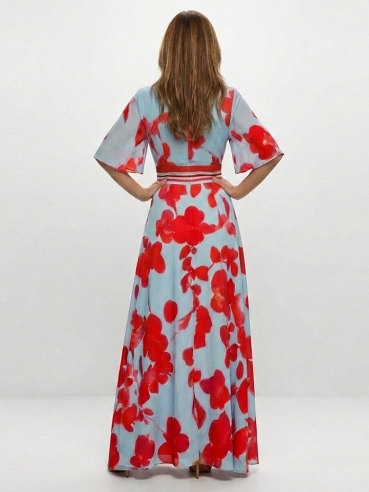 Kensington | Women's Floral Print Surplice Maxi Dress