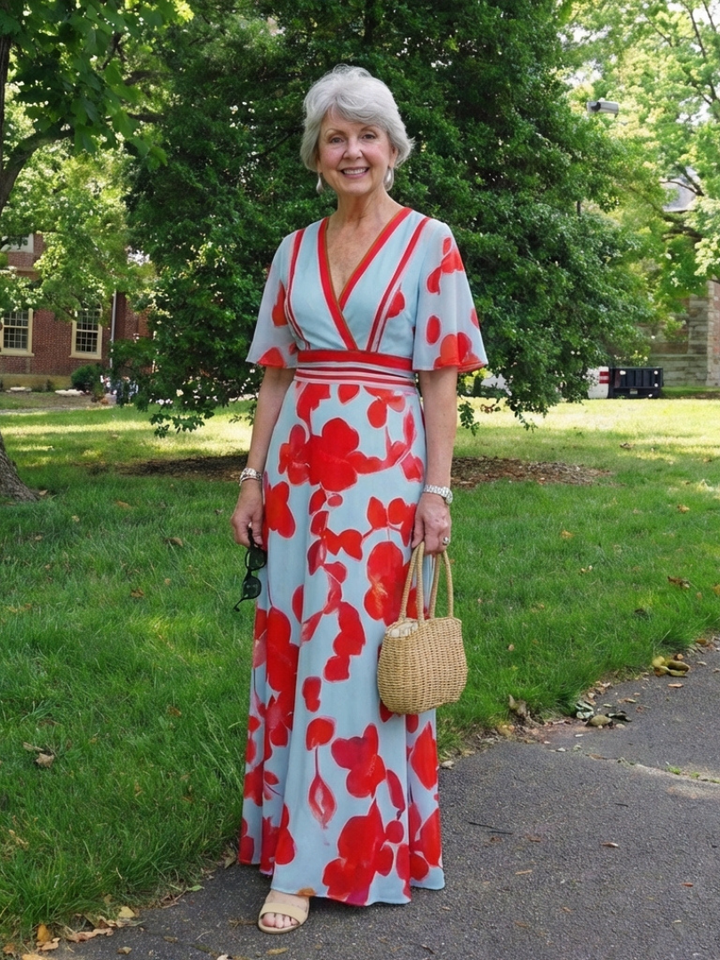 Kensington | Women's Floral Print Surplice Maxi Dress