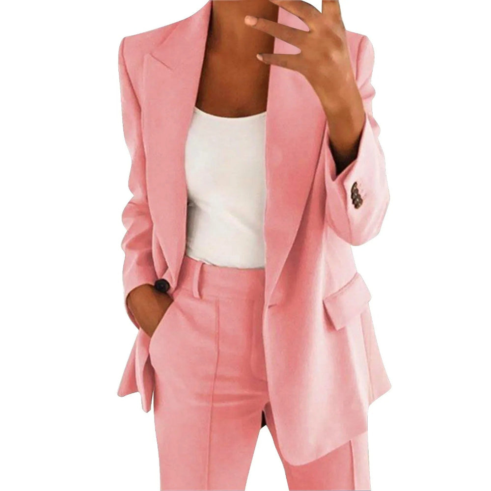 Hallie | Women's Solid Color Blazer and Pants Set