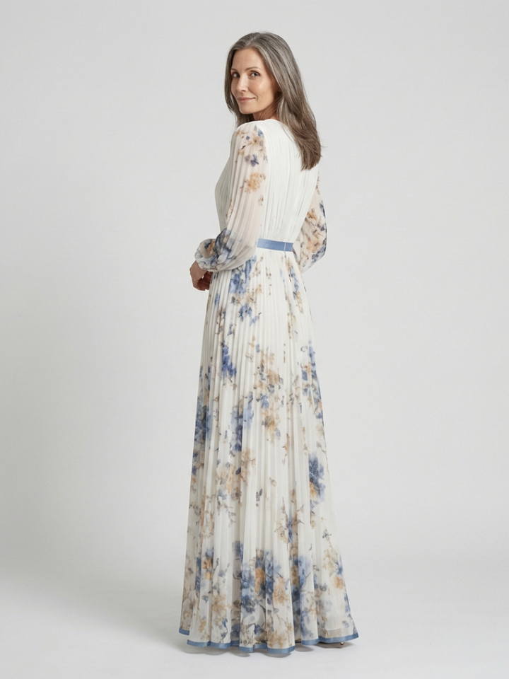 Collins | Women's Floral Print Pleated Maxi Dress