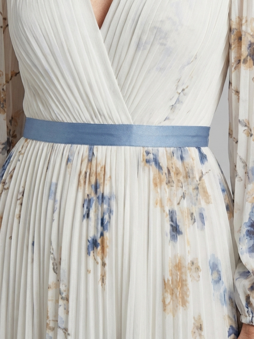 Collins | Women's Floral Print Pleated Maxi Dress