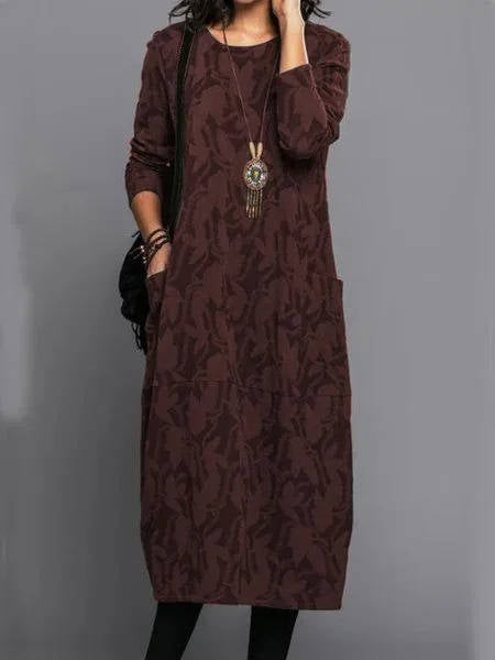 Aurelia | Long Sleeve Midi Dress With Pockets
