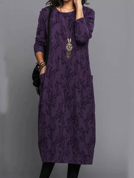 Aurelia | Long Sleeve Midi Dress With Pockets