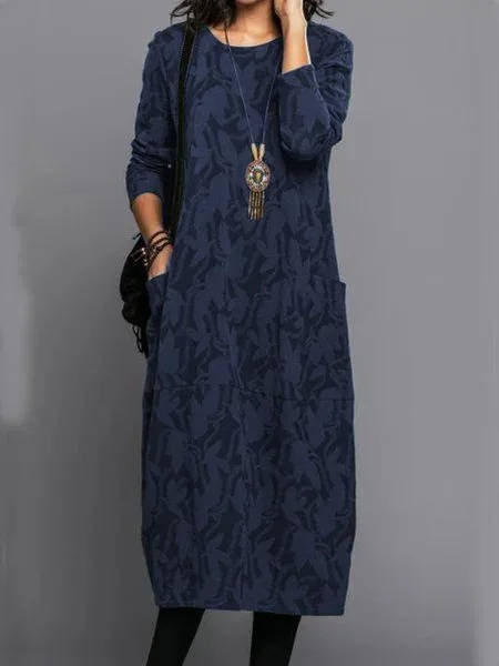 Aurelia | Long Sleeve Midi Dress With Pockets