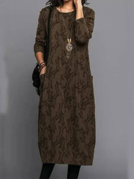 Aurelia | Long Sleeve Midi Dress With Pockets
