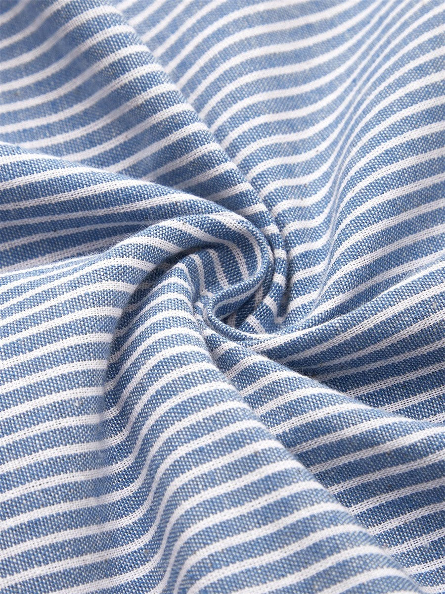 Emmeline | Striped Side Button Midi Dress