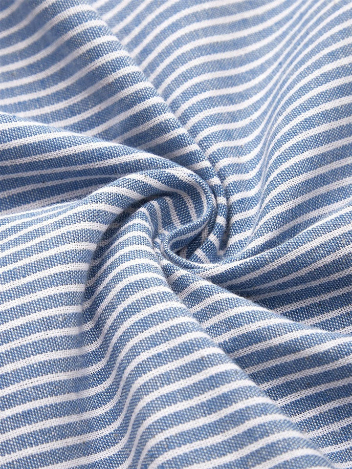 Emmeline | Striped Side Button Midi Dress