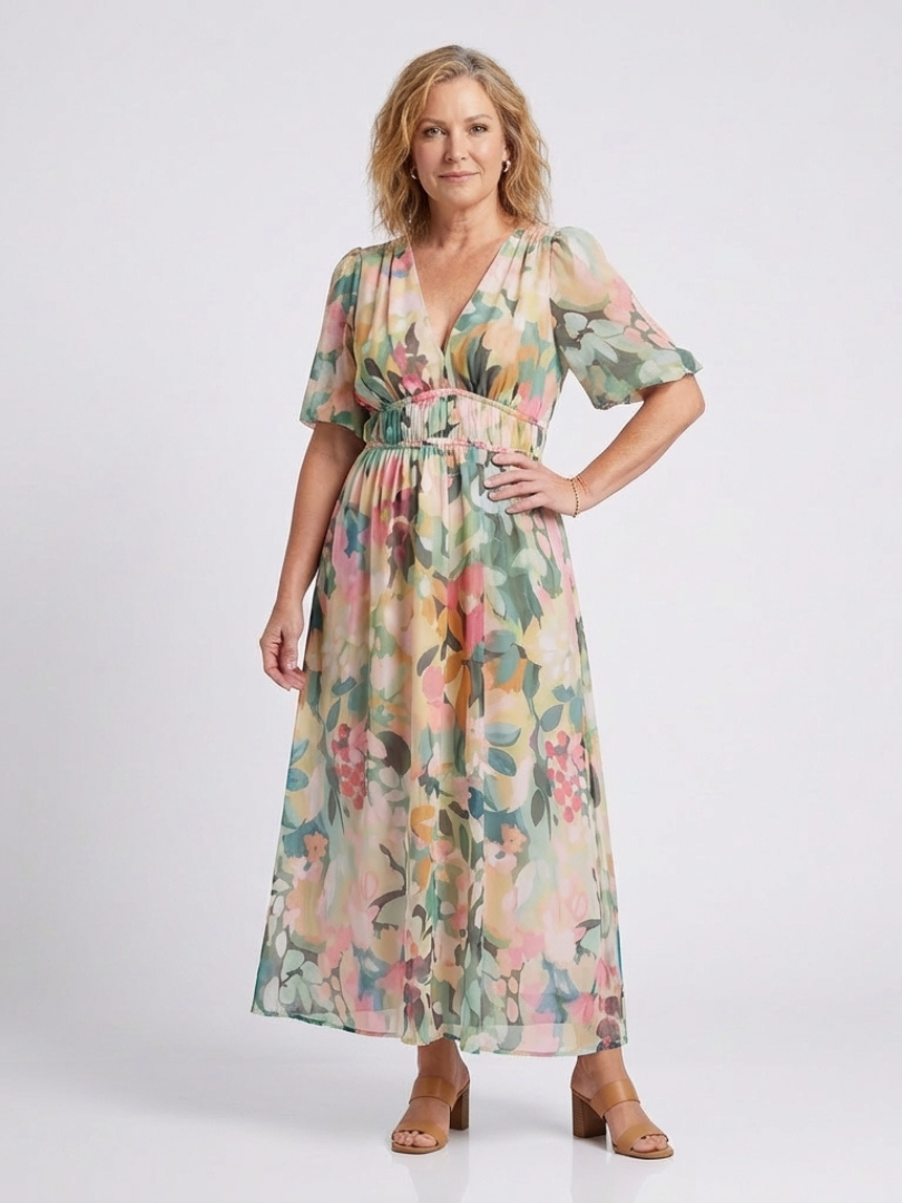 Waverly | Women's Watercolor Floral Maxi Dress