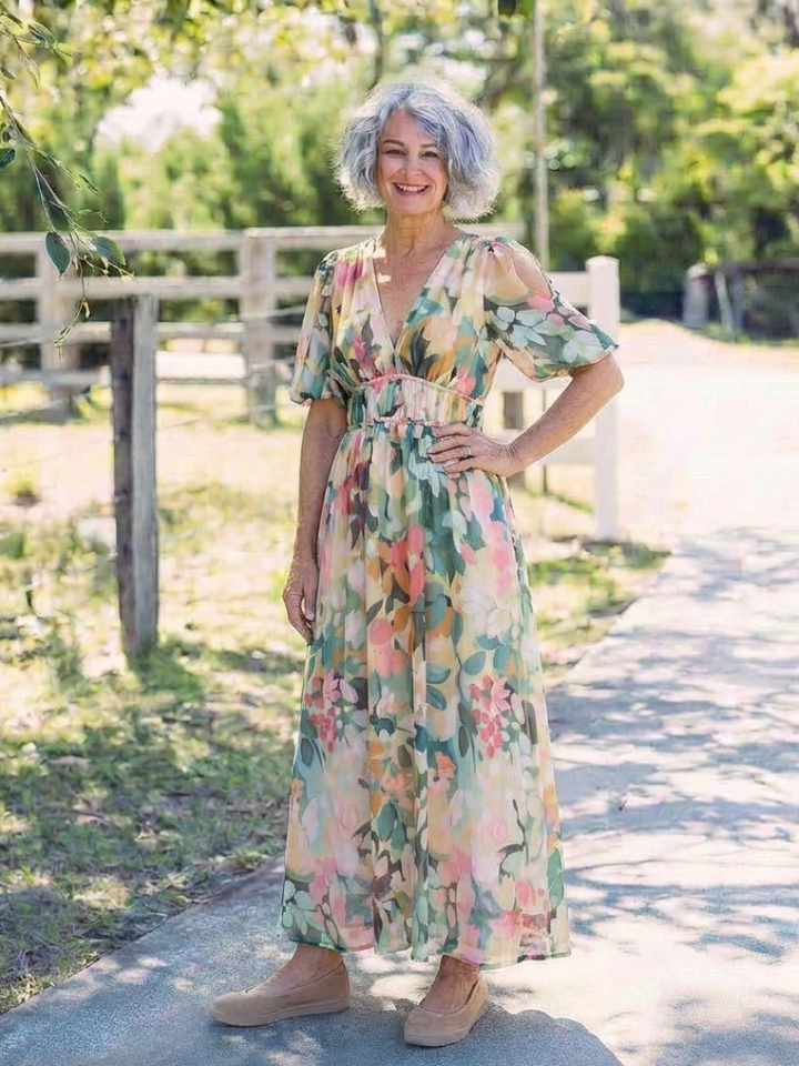 Waverly | Women's Watercolor Floral Maxi Dress