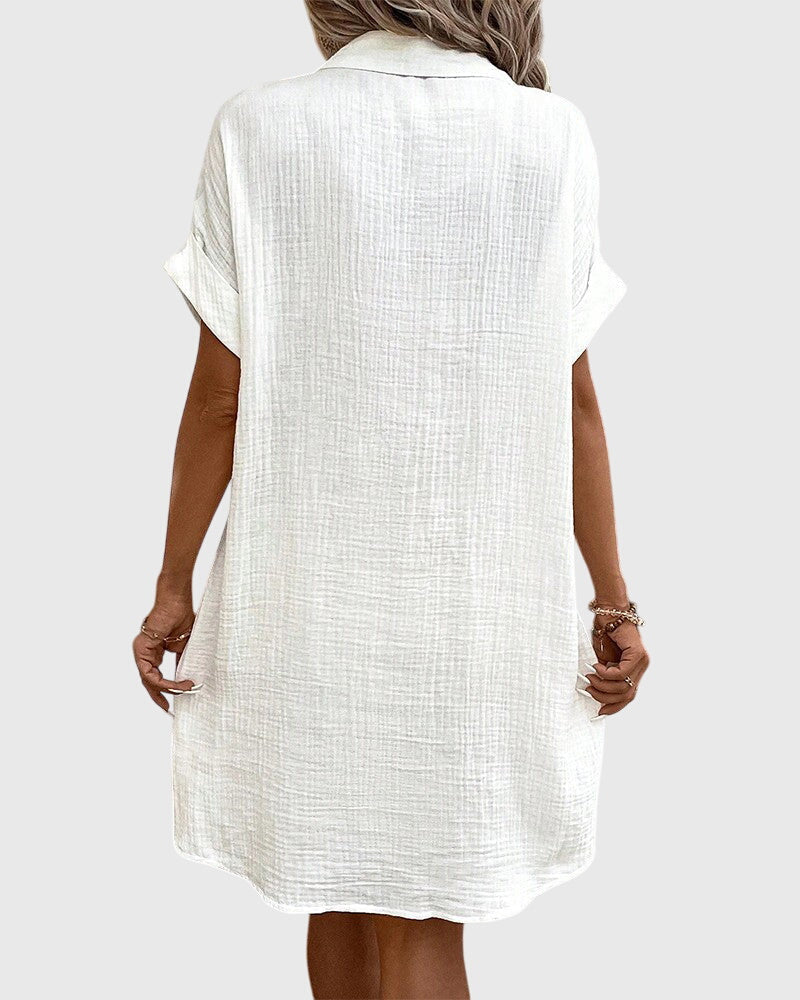 Camille | Women's Button-Down Shirt Dress with Pockets