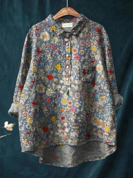 Jocelyn | Abstract Floral Print Button Front