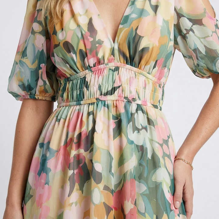 Waverly | Women's Watercolor Floral Maxi Dress