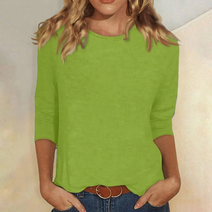 Lillian | Women's Crew Neck 3/4 Sleeve Casual Everyday Top