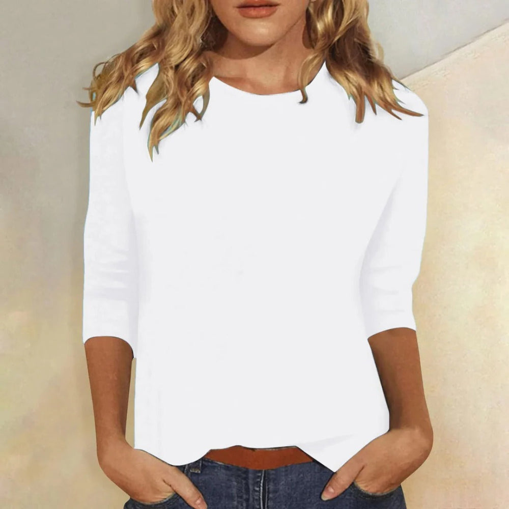 Lillian | Women's Crew Neck 3/4 Sleeve Casual Everyday Top