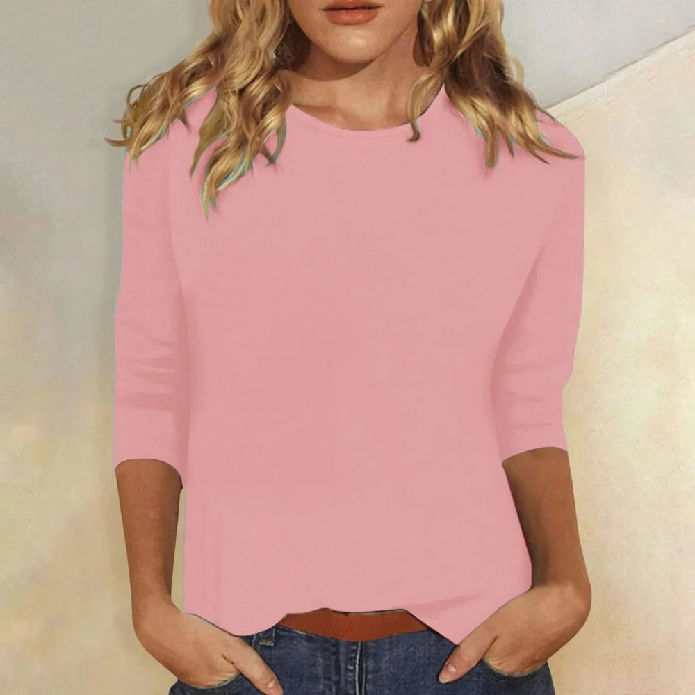 Lillian | Women's Crew Neck 3/4 Sleeve Casual Everyday Top