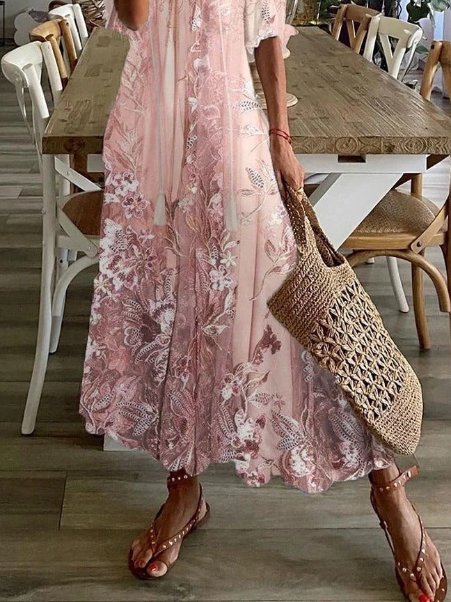 Selene | Floral Print Maxi Dress