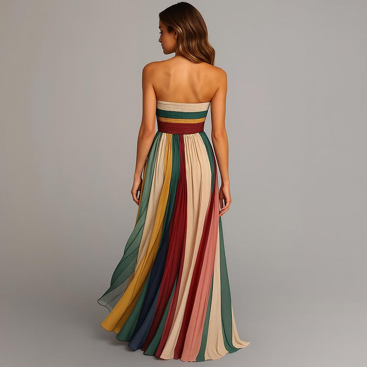 Lana | Pleated Maxi Strapless Design