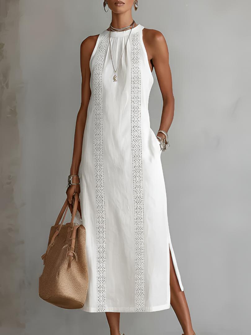 Jimena | Relaxed Lace White Maxi Dress
