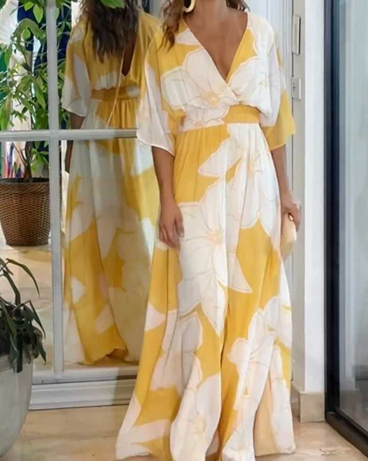Ava | Floral Midi Dress with Harmony Design