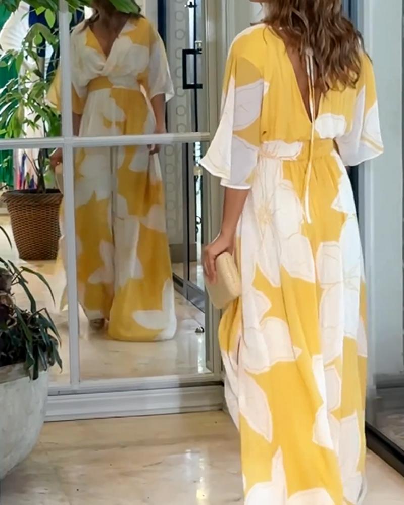 Ava | Floral Midi Dress with Harmony Design