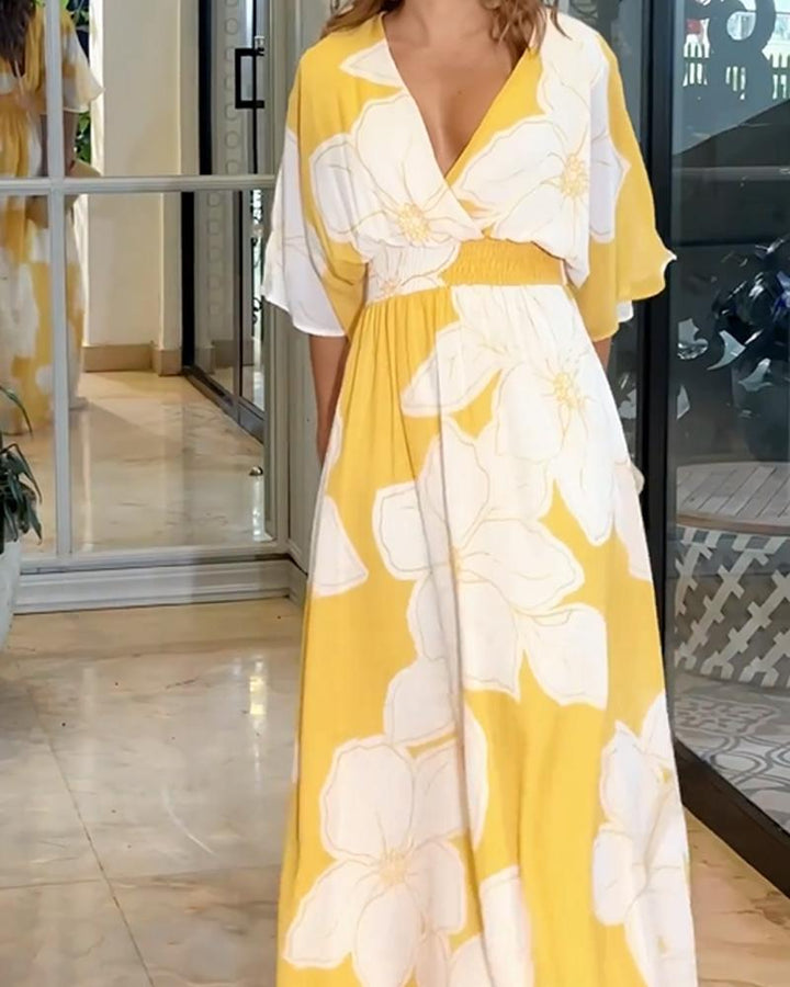 Ava | Floral Midi Dress with Harmony Design