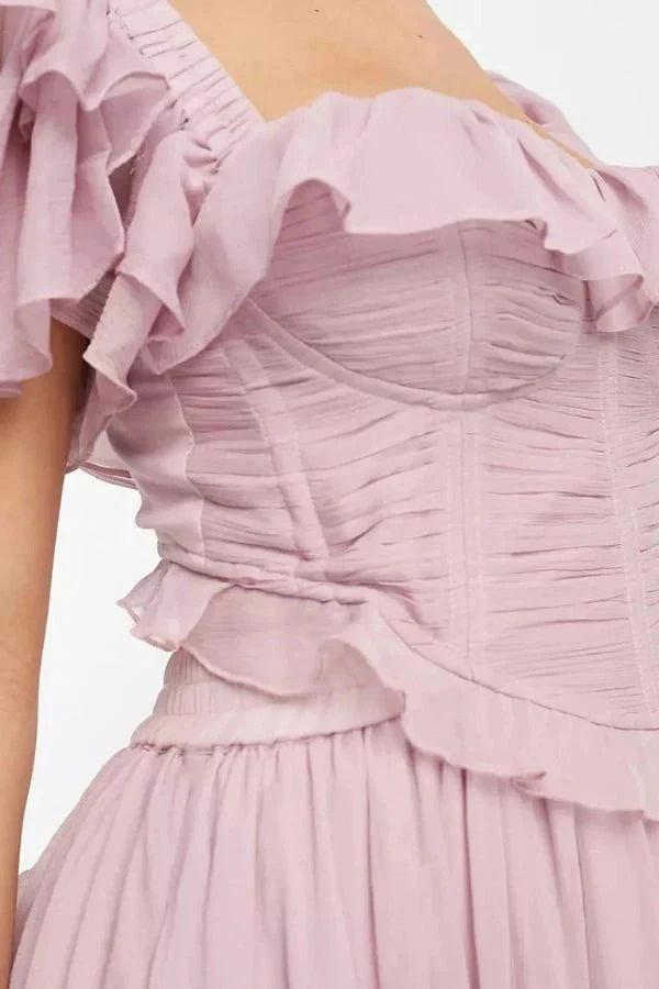 Freyna | Ruffle Two Piece Midi Dress