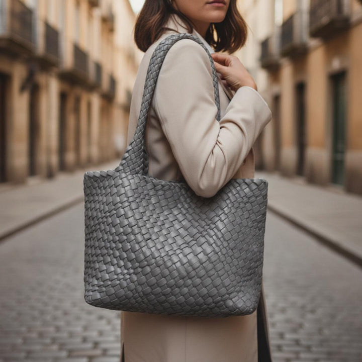 Avery | Women's Woven Leather Tote Bag