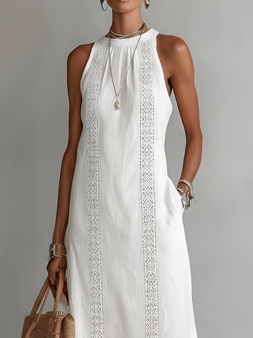 Jimena | Relaxed Lace White Maxi Dress