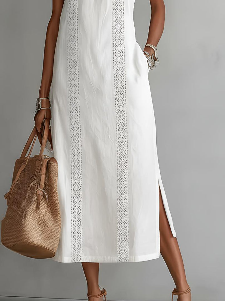 Jimena | Relaxed Lace White Maxi Dress