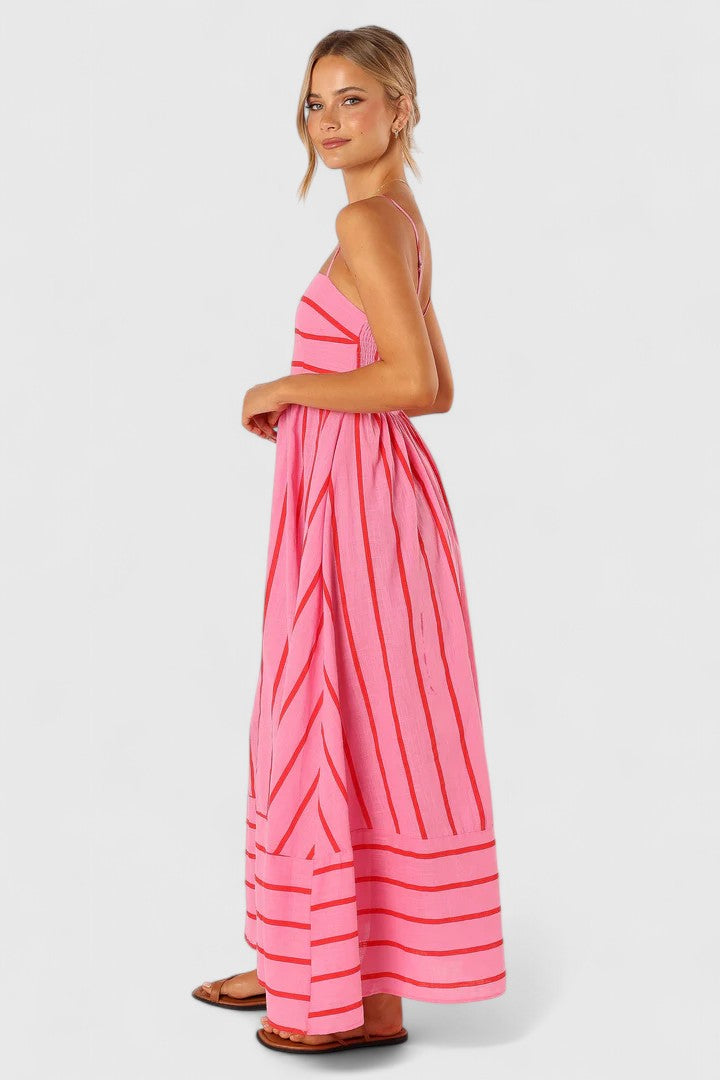 Victoria | Women's Strapless Striped Maxi Dress