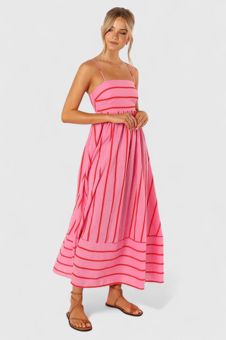 Victoria | Women's Strapless Striped Maxi Dress