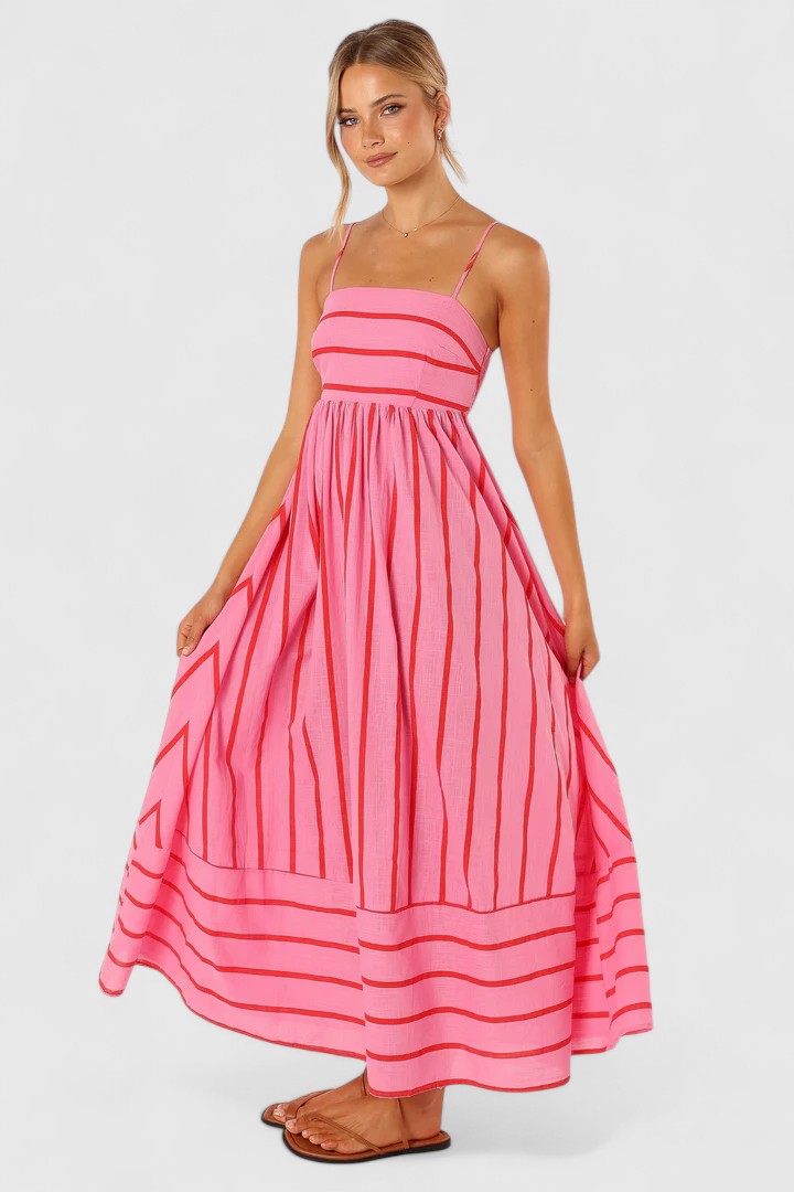 Victoria | Women's Strapless Striped Maxi Dress